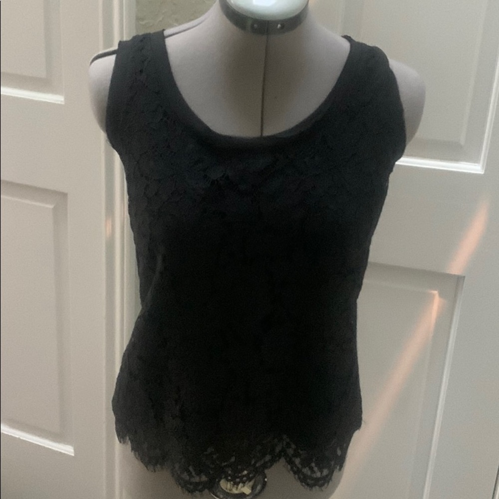 Banana Republic black lace top -Sz XS
